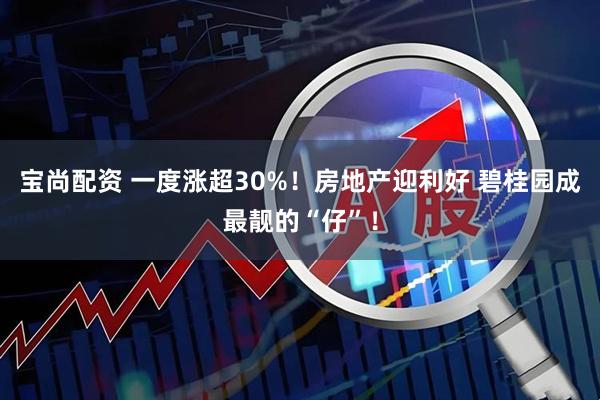 宝尚配资 一度涨超30%！房地产迎利好 碧桂园成最靓的“仔”！